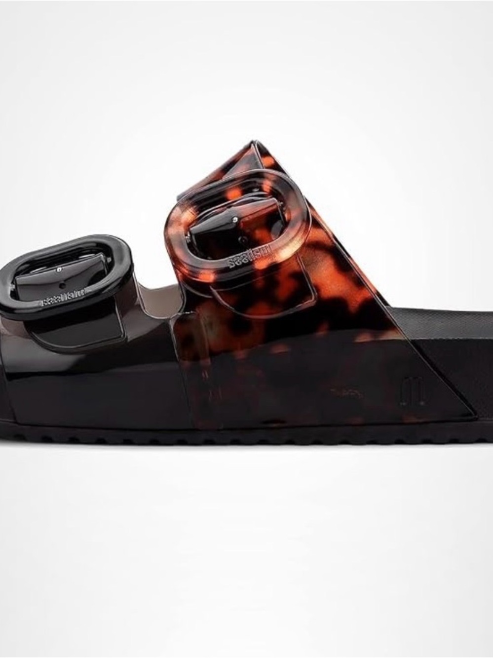 Melissa Jelly Slide Sandals in Tortoiseshell - Black & Brown - Picture 2 of 14
